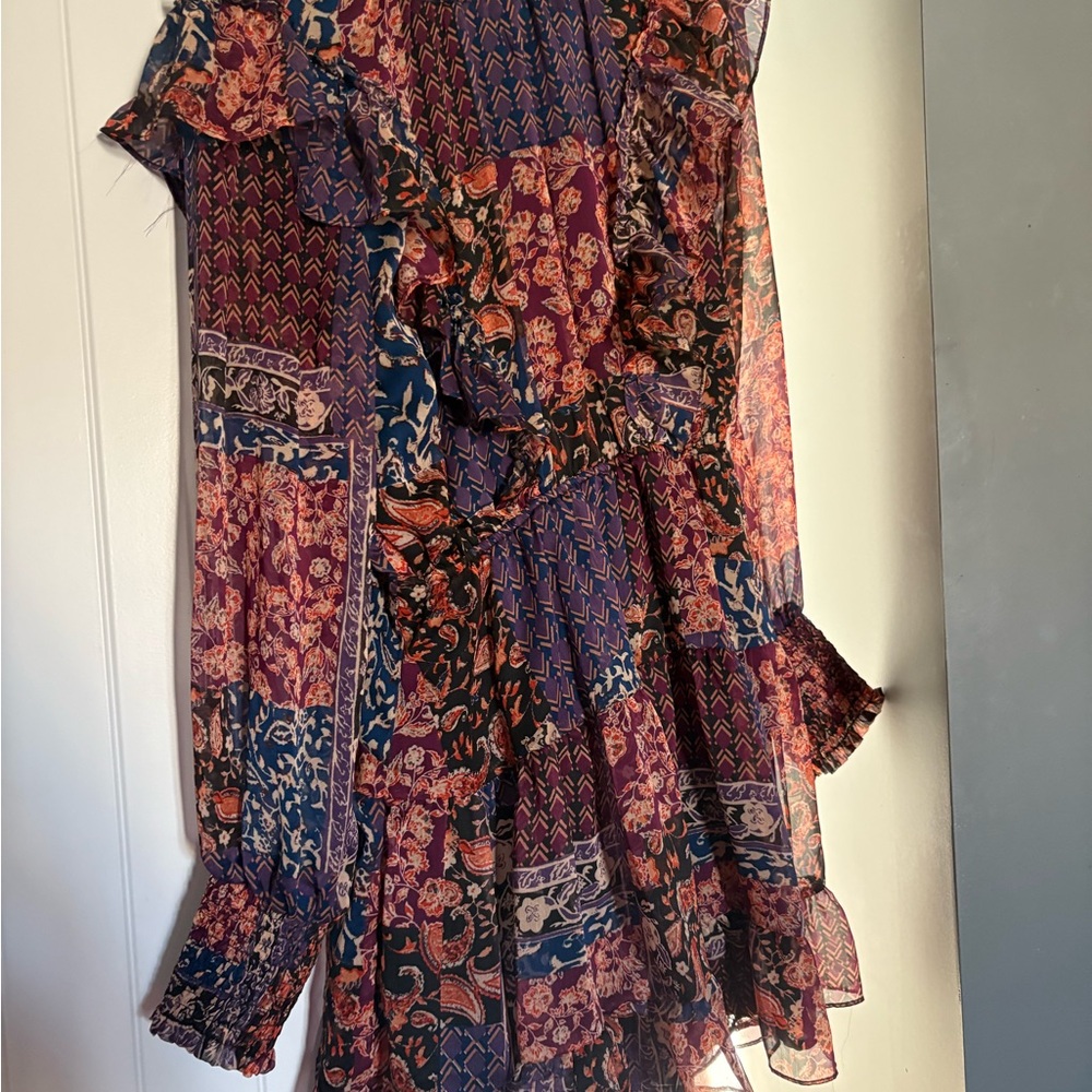 Floral Patchwork Ruffle Dress